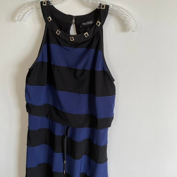 White House Black Market Black Blue Colorblock Maxi Dress - Picture 4 of 6